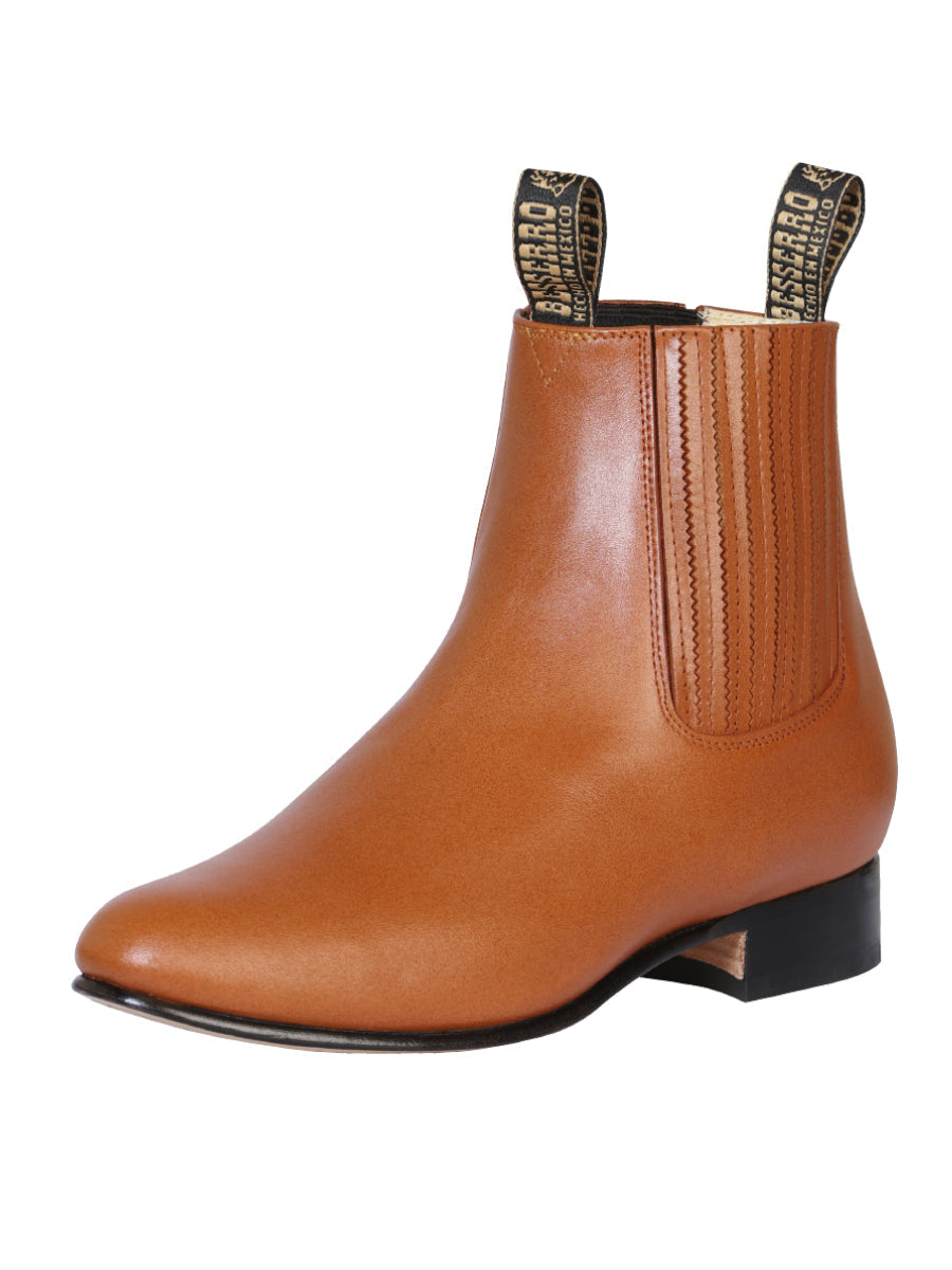 El Becerro Men's Charro Ankle Boots in Brandy