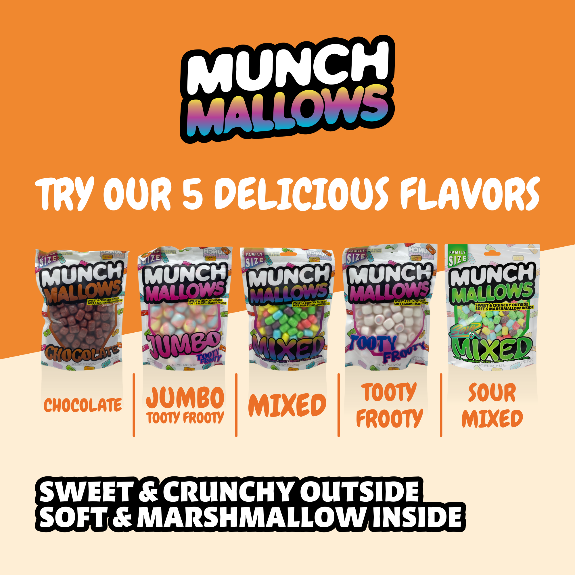 Munch Mallows - Marshmallow Candy - Unique Novelty Candy: Mixed