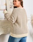 Emory Stripe Drop Shoulder PLUS Sweater