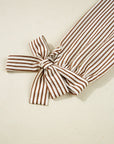 Blair Tied Cuffs Seersucker Blouse
