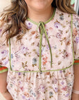 Andi Striped Detail Babydoll PLUS Blouse