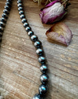 NFR Collection Necklace – Graduated Sterling Silver Pearls 6mm to 16mm 51”
