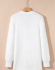 Solid Fuzzy Button-Front Cardigan