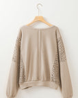 Rheaissa Seam Ribbed Trim Sweatshirt