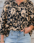 Camilla Bracelet Sleeve Boho Blouse
