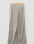 Stripe Pocketed Elastic High Waist Pants