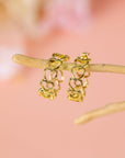Lavender Link Hoop Stud Earrings