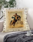 Baha Ranch Vintage Rodeo Stamp Throw Pillow Made in America