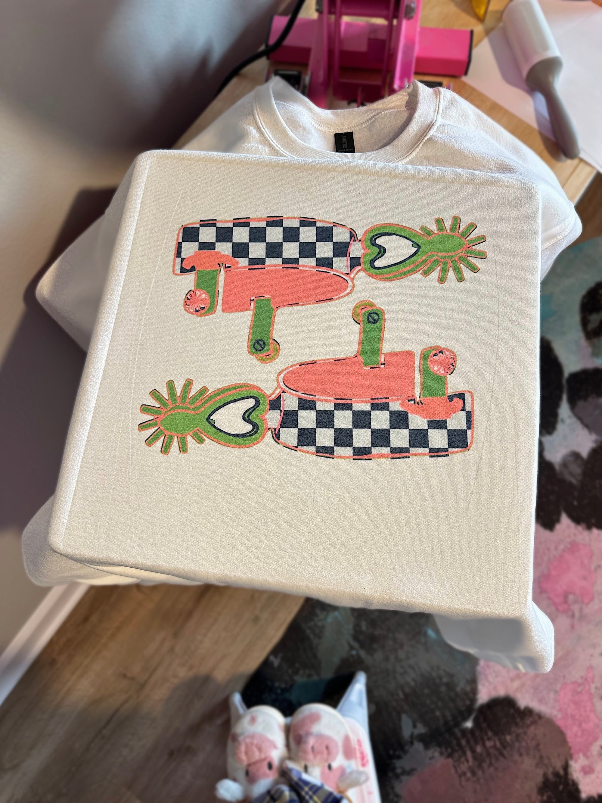 Neon Spurs TEE or CREWNECK