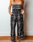 Boho Spaghetti Straps Elastic Waist Jumpsuit