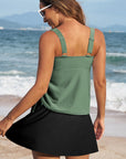Colorblock Tankini Top and Skort Swim Set