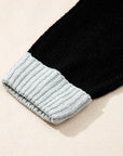 Colorblock Knit V-Neck Sweater