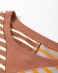 Stripe Colorblock Drop Shoulder Oversized Sweatshirt