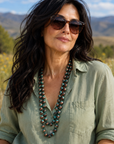 60" Patina Copper Fashion Navajo Pearl Necklace