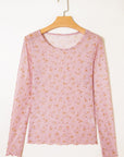 Floral Mesh Long Sleeve Top
