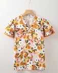 Ailany Short Sleeve Floral Blouse