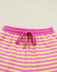 Stripe Terry Knit Top & Shorts Set