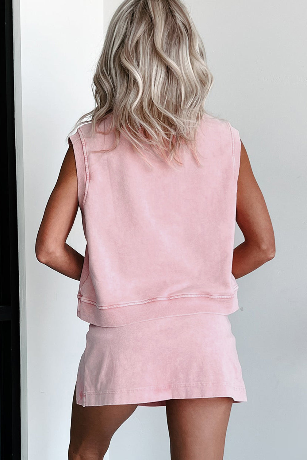 Playdate Mineral Wash Sleeveless Top and Split Skort Set