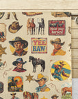 Vintage Cowboy Set of 4 Kitchen Dish Towels Made in America