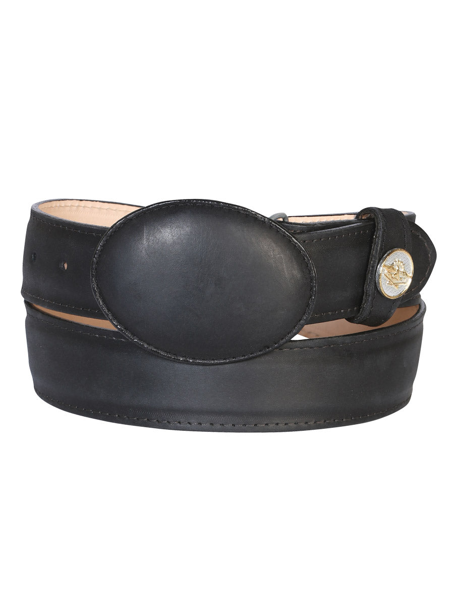 El General Men's Western Belt — Crazy Leather in Black