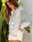 Jream Colorblock Casual Hooded Top