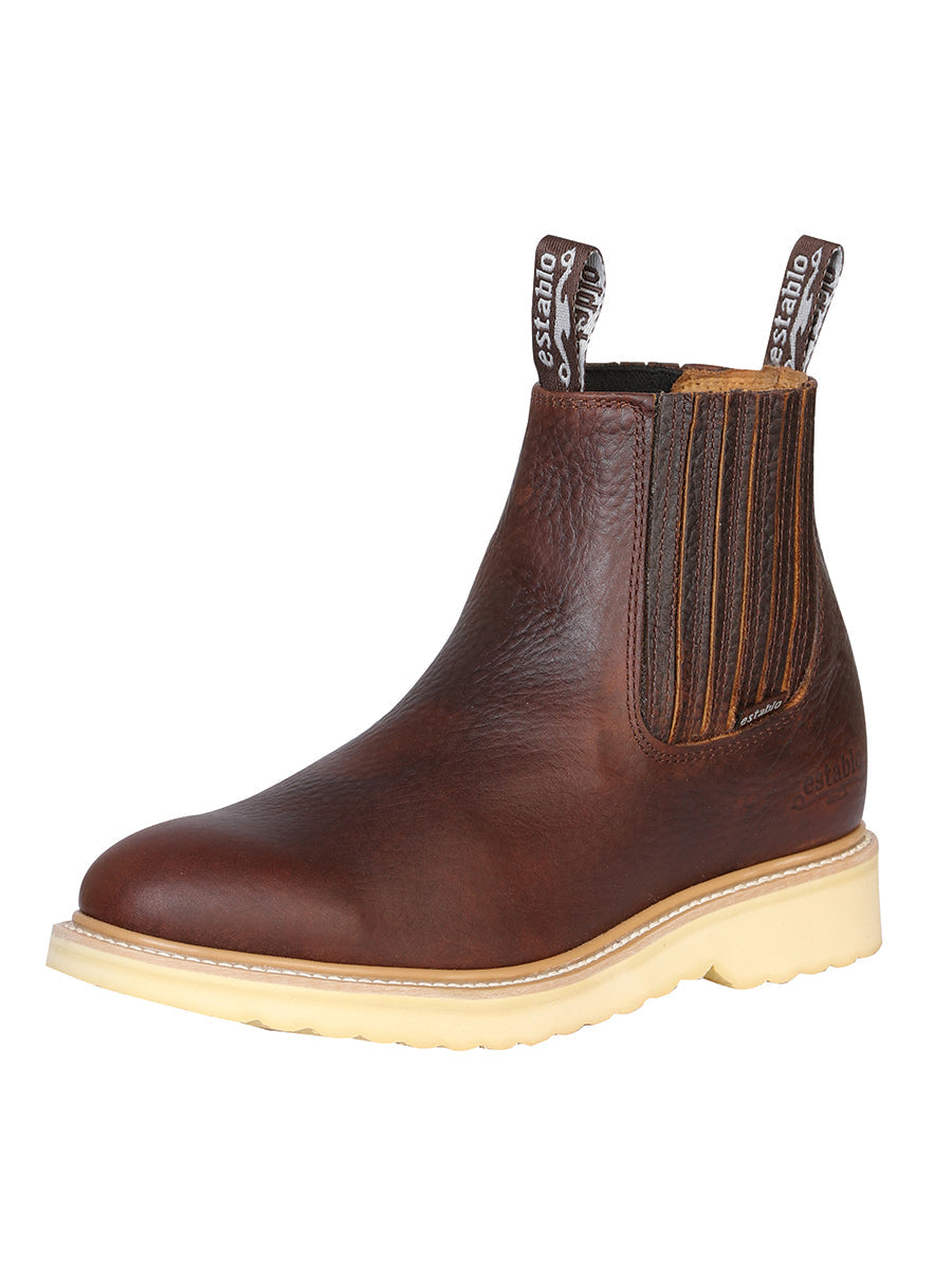 Establo Men's Work Ankle Boot — Bull Fight Leather in Honey