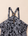Abstract Buckle Tankini Top & Skirted Swim Set