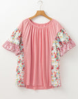 Lacey Ruffled Short Sleeve PLUS Blouse