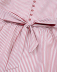 Plus Size Pinstripe Ruffle Hem Midi Dress
