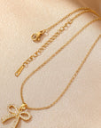 Romy Rhinestone Bowknot Pendant Necklace
