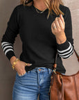 Aria Sleeve Plain Knit Sweater