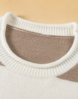 Stripe Knit Dropped Short Sleeve Sweater