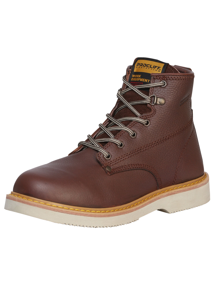 Procliff Protection Lace-Up Work Shoe in Walnut