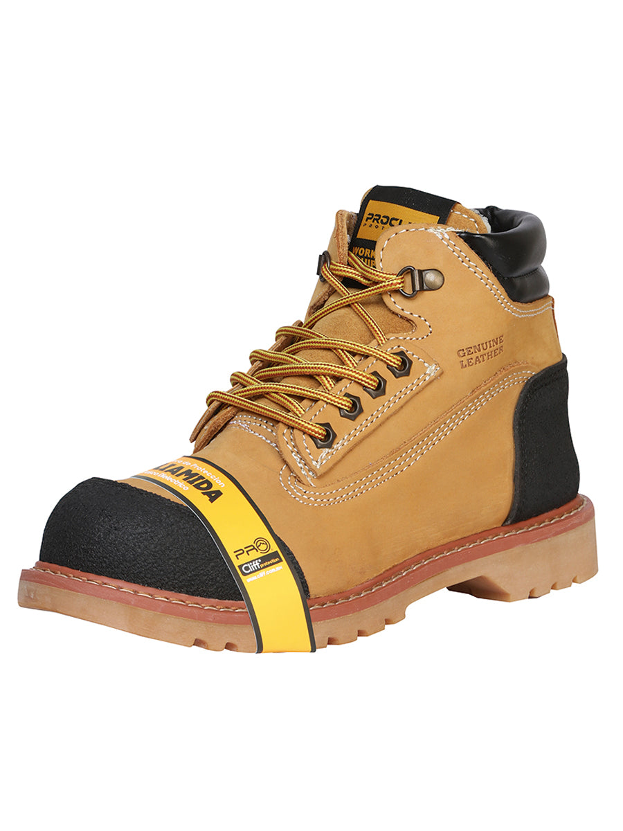 Procliff Protection Lace-Up Work Shoe in Nobuck Honey