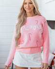 Ava Cane Puffy Knit Sweater