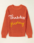 Thanksgiving Long Sleeve Crew Neck Sweater