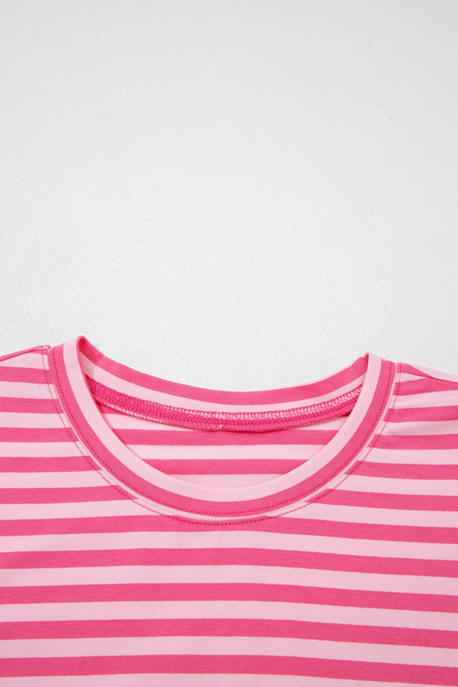 Stripe Drop Shoulder Top &amp; Buttoned Pants Set