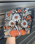 Floral pumpkin comfort color tee