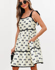 Pagie Bow Knot Shoulder Mini Dress