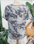 Camo Short Sleeve Round Neck T-Shirt