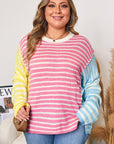 Fernanda Seam Colorblock Patchwork PLUS Sweater