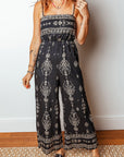 Boho Spaghetti Straps Elastic Waist Jumpsuit