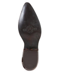 Men’s Pointed Toe Leather Cowboy Boot - Imitation Ostrich Print  - Cognac 40835