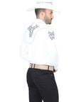El General Embroidery Western Shirt in White/Black