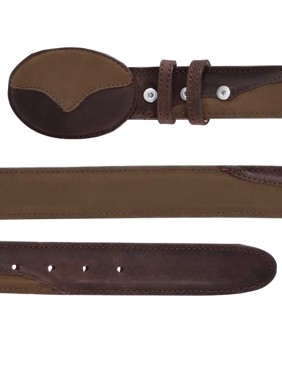 El General Cowboy Belt — Leather Nubuck Choco