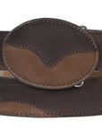 El General Cowboy Belt — Leather Nubuck Choco