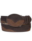 El General Cowboy Belt — Leather Nubuck Choco
