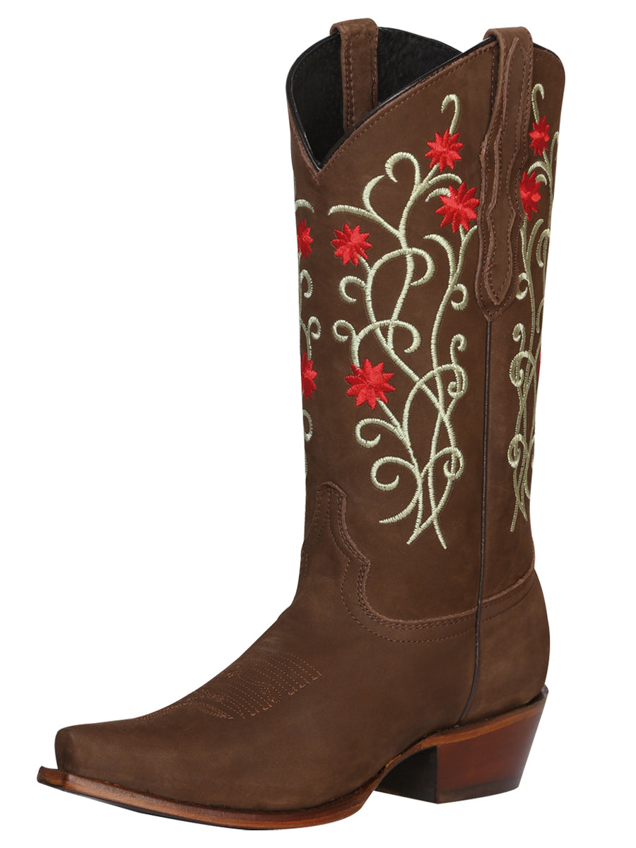 El General Rodeo Western Boot — Suede Brown