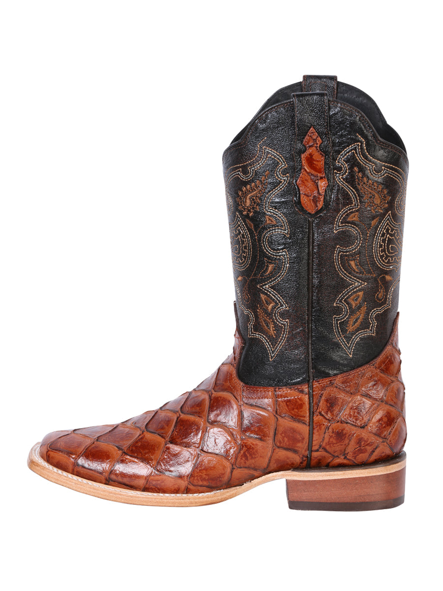 El General Rodeo Boot — Imitation Pirarucu in Cognac