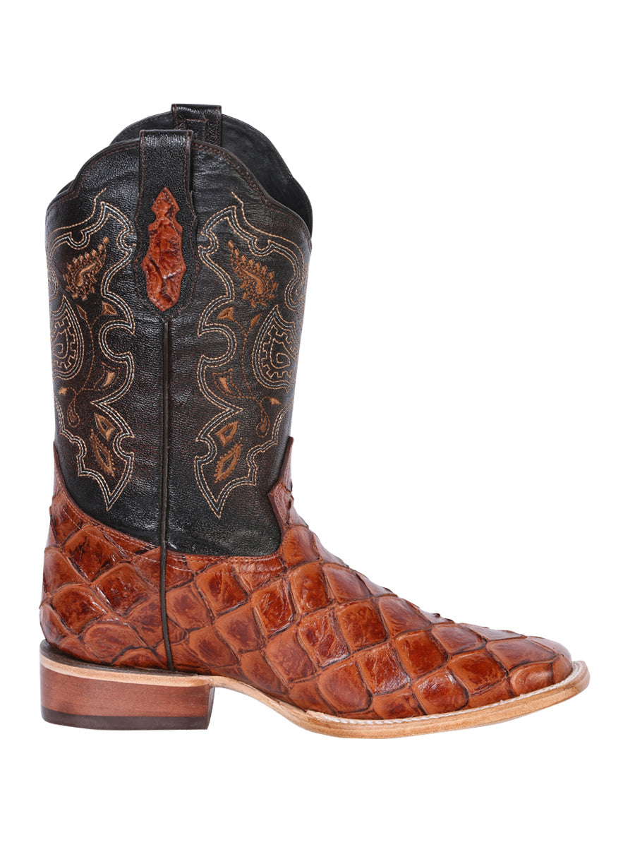 El General Rodeo Boot — Imitation Pirarucu in Cognac